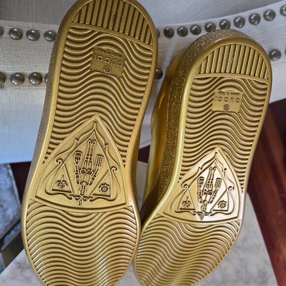 GUCCI NAPPA SILK GG LEATHER SNEAKER - SIZE 8 - Picture 10 of 12